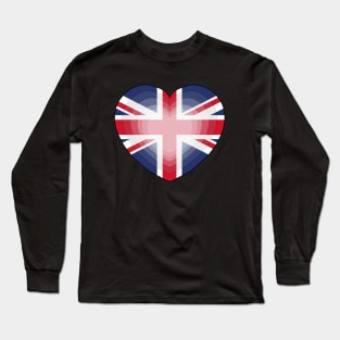 Heart Love Flag of United Kingdom Long Sleeve T-Shirt